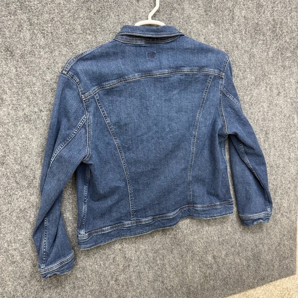 Women's Lee Jean Jacket Size XL trucker Denim button up long sleeve - Picture 7 of 9